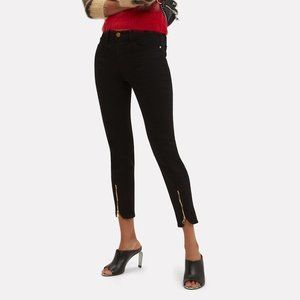 Frame Le High Noir Skinny Zip Jeans